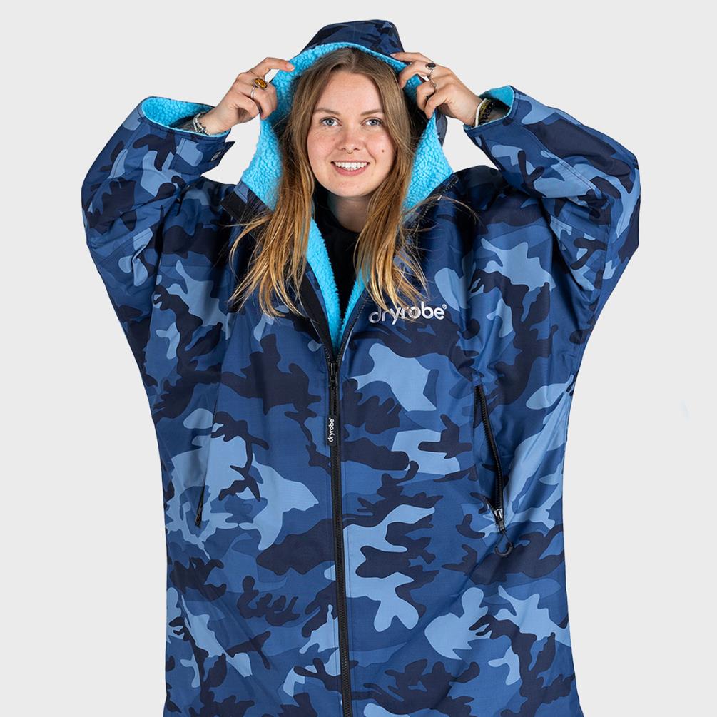dryrobe Advance Long Sleeve Changing Robe - Blue Camo / Blue Extra Image 3